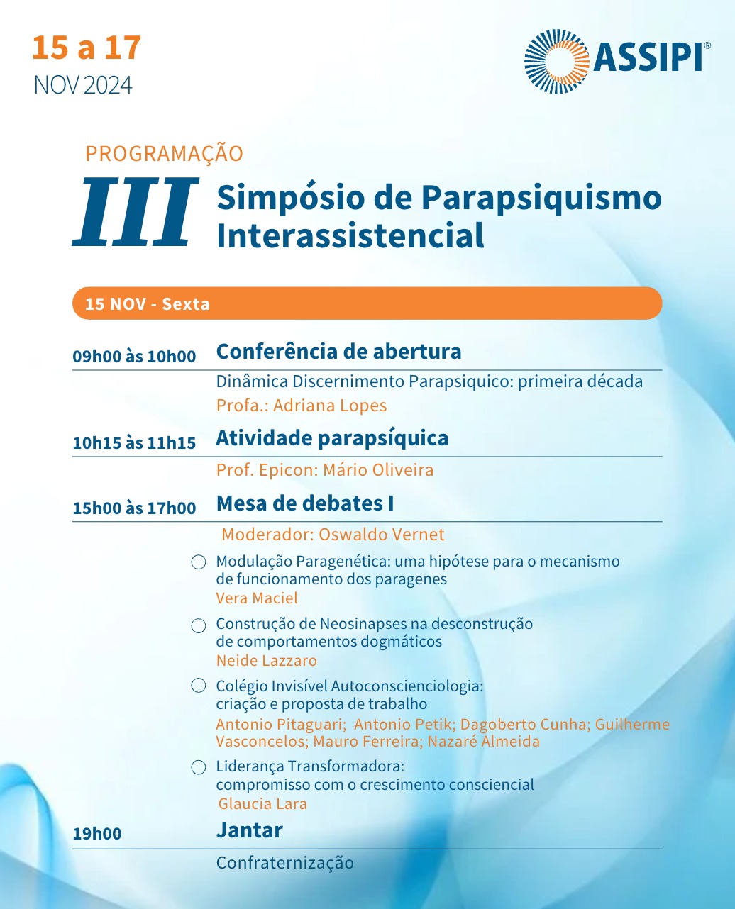 III Simpósio de Parapsiquismo Interassistencial (Híbrido / 15/11 a 17/11/2024) - Imagem 2