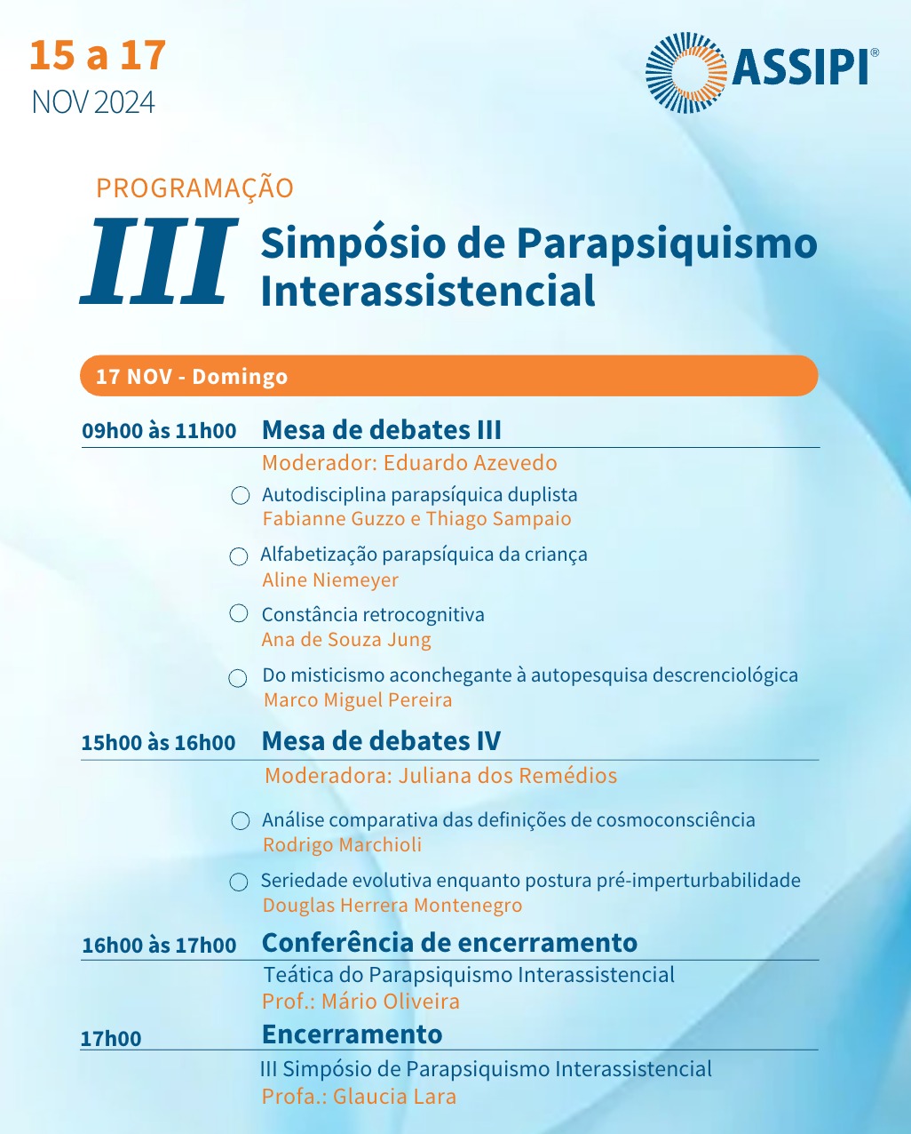 III Simpósio de Parapsiquismo Interassistencial (Híbrido / 15/11 a 17/11/2024) - Imagem 4